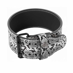 Cinturón de Cuero de Piel de Serpiente Gris Ajustable para Levantamiento de Pesas y Powerlifting, 10-13 mm de Grosor, Protección Avanzada para Fisicoculturismo y Fitness - Product Image 5
