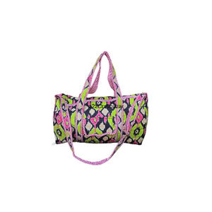 Sac de voyage matelassé coloré fait main en tissu 100 % coton à imprimé floral pour femmes, grand sac fourre-tout promotionnel à motifs blocs - Product Image 4