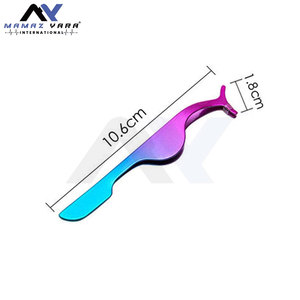 Pince à épiler professionnelle en acier inoxydable pour extensions de cils, outil applicateur de précision, pince de retrait bicolore pour usage en salon - Product Image 4