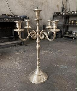 ATS Metals CBL-199 3 Arms Contemporary <b>Black</b> Metal Handmade Embossing Printing <b>Candelabra</b> Candle Stand Stylish Christmas Easter - Product Image 4