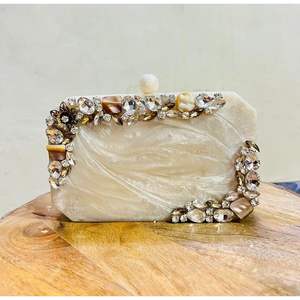 Sac à main en résine de luxe pour femmes, accessoires de mode en cristal - Product Image 2