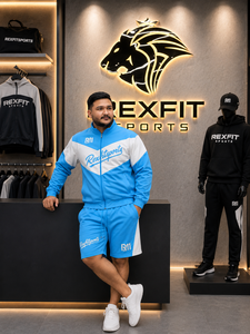 REXFIT SPORTS Ensemble de survêtement de sport en nylon premium pour homme, veste à fermeture éclair intégrale et short, vêtements de sport légers, survêtement décontracté pour l'entraînement - Product Image 2