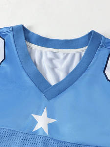 Maillot de football personnalisé en maille à col en V, style streetwear ample Y2K, maillot de football américain en polyester à sublimation personnalisée - Product Image 3