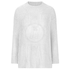 Prix de gros direct usine – Pull décontracté d'hiver pour femme avec logo frontal, 100 % coton/laine, faible MOQ, meilleur prix pour la vente en ligne - Product Image 6