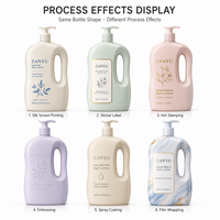 Bouteille en plastique HDPE personnalisable de 2L, 1.3L, 950ml pour gel douche, lotion de bain, shampoing, emballage de grande capacité, OEM ODM PP