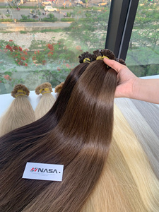 Extensions de cheveux humains vierges à pointe plate NASA, lisses naturels, pointes pleines, cheveux vietnamiens, 100g, 28 pouces - Product Image 3