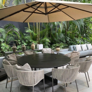 Muebles de Jardín de Diseño Moderno, Juego de Comedor para Exteriores, Material de Madera Impermeable, Garantía de 3 Años, con Servicio OEM ODM, Origen Vietnam - Product Image 1