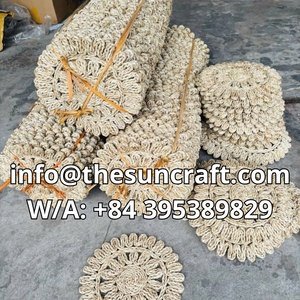 Wide Diameter Seagrass Placemats <b>Round</b> Handcrafted <b>Table</b> <b>Mats</b> Natural Straw Charger Plates for Formal Events - Product Image 6