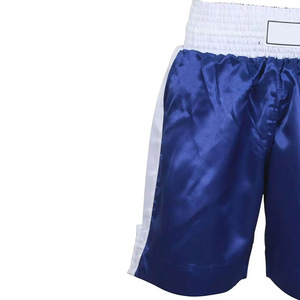 Pantalones Cortos de Boxeo Azules para Hombre al por Mayor con Cintura Blanca, Rayas Laterales, Ajuste Holgado, Transpirables, de Secado Rápido, Bordado 3D, Artes Marciales - Product Image 3