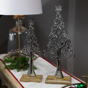 Elegant Silver Metal Christmas <b>Tree</b> <b>Ornament</b> Modern Handmade Design for Christmas Festival Home Interior Decoration At Low Price - Product Image 3