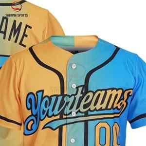 Maillot de baseball vierge en polyester 100 % pour sublimation, respirant et anti-transpiration, avec boutons – Vente en gros - Product Image 2
