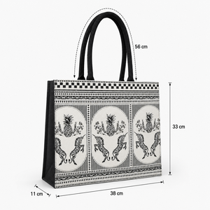 Custom Logo Printed Cotton Canvas Tote Bag 38x33x11 cm Black Gusset Reusable Shopping Promotional Wholesale Exporter OEM ODM B2B - Product Image 2