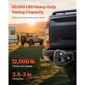 Gancho de Remolque con Capacidad de Remolque de 30000 Libras, Gancho Receptor con Anillo de 2.5 y 3 Pulgadas, Kit de Montaje para Ganchos de Remolque - Product Image 2