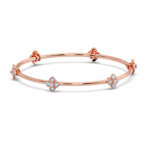 Interwoven Oval Link Diamond Accent <b>Bangle</b> <b>Bracelet</b> - Product Image 3