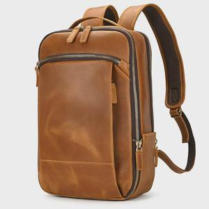 Luxury Full Grain Leather <b>Backpack</b> Men Vintage Travel <b>Laptop</b> <b>Bag</b> Custom Waterproof Outdoor Rucksack <b>Bag</b> LBK-0106 - Product Image 1