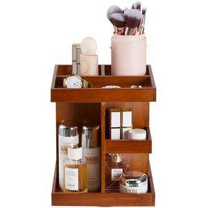 High Quality Handmade Square Wooden Makeup <b>Storage</b> Organizer | Eco-Friendly <b>Tabletop</b> Cosmetic Holder for Anniversary Wedding | - Product Image 2