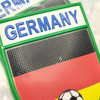 Parche de Plástico con Bandera de Alemania en 3D, Bordado en Relieve, Rectangular, Termoadhesivo, Decorativo, para Regalo