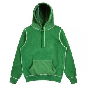 Sudadera con capucha de gran tamaño para hombre personalizada con detalle de ganchillo sudadera de chándal de invierno técnica teñida lisa - Product Image 6