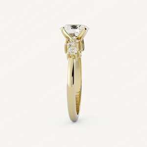 Custom Oval Cut Lab Grown Diamond Solitaire Engagement Ring Cluster Minimalist Modern Classic Luxury 14k Solid Gold Wholesale - Product Image 3
