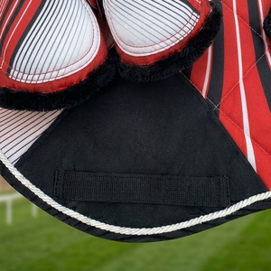 3pcs Horse Riding Set Saddle Pad Ear <b>Bonnet</b> Brushing Boots Cotton Polyester Diamond Quilted Breathable Anti Slip Equestrian - Product Image 2