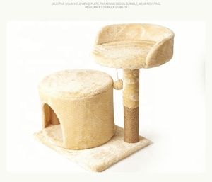 Tour de surveillance moderne pour <span class=keywords><strong>chat</strong></span> - Base en panneau E1, poteau <span class=keywords><strong>à</strong></span> gratter en corde de jute de 4 mm, dessus en peluche de 350 g/m², mobilier minimaliste pour <span class=keywords><strong>chat</strong></span> - Product Image 4