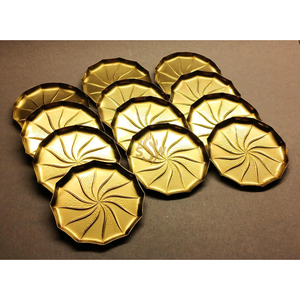 <b>Round</b> Shape Metal Gold Color Coaster Customized Size Coaster With Unique Design Handmade <b>Mats</b> & Pads For <b>Table</b> Top & Kitchenware - Product Image 4