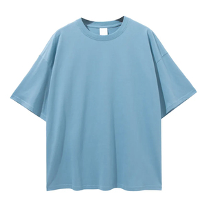 Custom Logo Men's Oversized 100% Cotton T-Shirt High Quality Short Sleeve Unisex Tee Plain Looser Fit <b>Drop</b> Shoulder T Shirt - Product Image 1