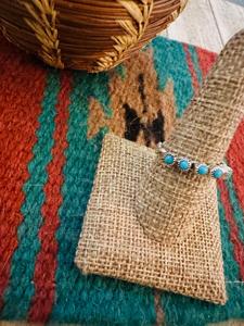 Handcrafted Turquoise Twisted Band <b>Ring</b> Sterling <b>Silver</b> Southwestern Boho Artisan Jewelry Statement Gemstone Gift for Her - Product Image 5