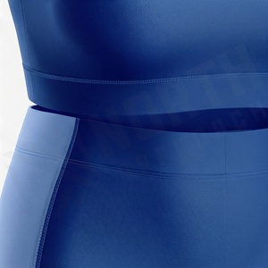 Wholesale <b>Women</b> Custom Logo Yoga Set Simple <b>Back</b> Sports Bra Scrunch Butt Workout Shorts Gym Fitness Wear Outfit Fit - Product Image 5