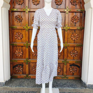 Vestido Maxi Floral Bohemio Casual Personalizado para Mujer, Manga Corta, Holgado, Liso, Teñido, Verano, Playa, Formal, Tallas Grandes, con Cordones, ODM - Product Image 1