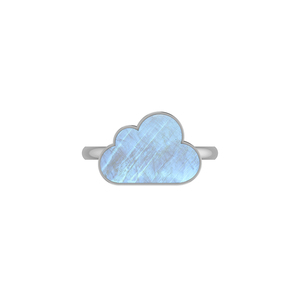 Rose Gold Cloud Shape Rainbow <b>Moonstone</b> <b>Ring</b> Bezel Setting Classic Style Women's/Unisex Engagement Anniversary Party Gift - Product Image 2