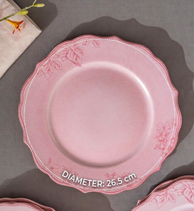 Plato de Cena Rosa Europeo, Ecológico, Duradero, de Cerámica y Porcelana, para Cenas Elegantes, Fiestas y Restaurantes - Product Image 4