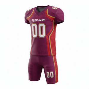 Uniforme de Fútbol Americano Personalizable 100% Poliéster, Conjunto de Camiseta y Pantalones Cortos, Posición del Logotipo Frontal, Cintura Elástica, Precio Económico, Venta al Por Mayor - Product Image 4