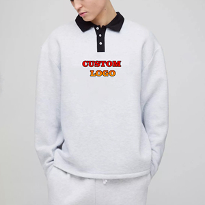 Camiseta de Manga Larga OEM/ODM para Hombre, 100% Algodón, Corte Holgado, Logotipo Personalizado con Transferencia Térmica, Cuello en Contraste, Secado Rápido, Tipo Polo - Product Image 1