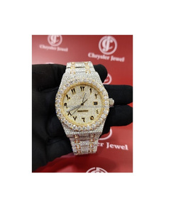 Dernier modèle de montre mécanique automatique de luxe en forme de diamant VVS Moissanite Bracelet en acier inoxydable Verre spécial garçons - Product Image 1