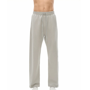 New Style 80% Cotton 20% Polyester <b>Men's</b> <b>Elastic</b> Waist Sweatpants 3 Pocket Style Drawstring Loose Fit <b>Men</b> <b>Trouser</b> Street Fashion - Product Image 1