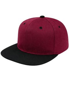 Casquette Snapback à visière plate personnalisée bordeaux et noire pour hommes et femmes, réglable, en coton, style baseball, streetwear décontracté, qualité supérieure - Product Image 1