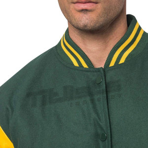 Veste de baseball pour homme en cuir de haute qualité, dernier design, respirante, à manches en cuir surdimensionnées. - Product Image 3