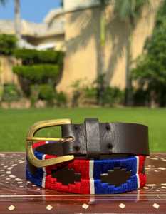 Ceinture Polo Homme Personnalisée en Cuir Véritable Faite à la Main, Ceinture Gaucho Brodé en Cuir Pleine Fleur, Vente en Gros Direct Usine Sacs & Étuis LPB-0059 - Product Image 3