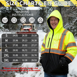 Veste de sécurité d'hiver respirante en coton/polyester avec logo frontal, prix de gros, pour la vente en ligne - Product Image 4