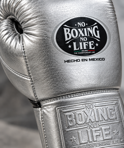 No Boxing No Life Gold Leather Boxing Gloves Silver Lace-Up Full Finger Breathable Training Gear Customizable Adults Pakistan - Product Image 4