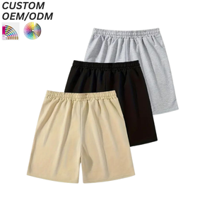 Mens Cotton Shorts Mid Solid Knitted Plain Dyed Casual Gym Running <b>Elastic</b> Waist Relaxed Comfort Breathable Custom Logo OEM ODM - Product Image 1