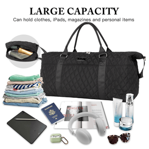 Borsa da viaggio grande da donna con tracolla regolabile, tasca impermeabile, borsa sportiva resistente per palestra, viaggi, weekend, ospedale - Product Image 3