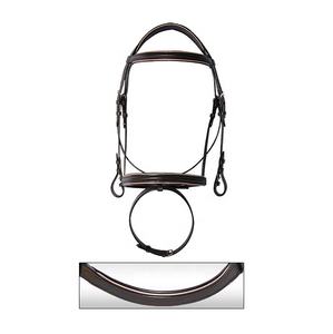 Brida de cuero negro con reflejos de tuberías doradas para propietarios de caballos - Product Image 1