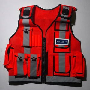 Gilet tactique de sécurité réfléchissant haute visibilité en polyester avec fermeture éclair avant, multi-poches, maille respirante, uniforme de travail, veste de sécurité - Product Image 3