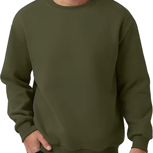 Sweat-shirt pour homme haute performance, personnalisé, 100% coton, motif uni, lavage à l'acide, anti-rétrécissement, col rond, grande taille - Product Image 1