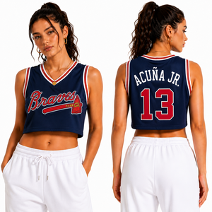 Camiseta de Baloncesto Corta para Mujer al por Mayor, Personalizada con Logotipo del Equipo, Nombre y Número del Jugador Bordados, Top Deportivo de Malla, Estilo Deportivo, OEM - Product Image 2
