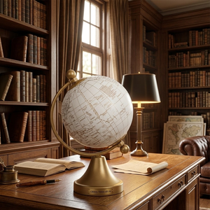 Globo Terráqueo Moderno para Escritorio, Mapa del Mundo en Negro y Plateado |   Trípode de Aluminio Dorado |   Globo Terráqueo Educativo para Decoración de Escritorio de Oficina y Mesa de Estudio - Product Image 4