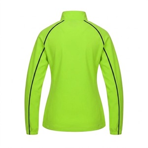 เสื้อแจ็คเก็ตปั่นจักรยานกันลมสีเขียวมะนาวสำหรับผู้หญิง แขนยาว แต่งขอบสีดำ ซิปด้านหน้า แห้งเร็ว เสื้อเจอร์ซีย์ปั่นจักรยานแขนยาว - Product Image 2