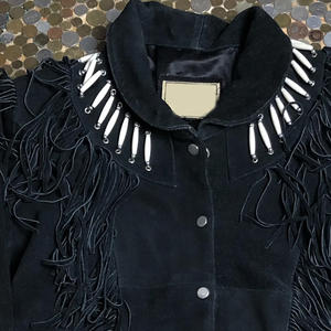 Chaqueta de Cuero con Flecos de Gamuza para Mujer, Diseño Personalizable, Alta Calidad, Ropa de Invierno Informal, Chaquetas de Cuero con Flecos de Gamuza - Product Image 3